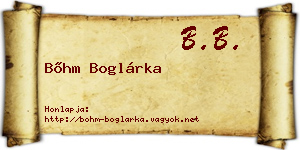 Bőhm Boglárka névjegykártya