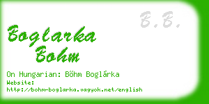 boglarka bohm business card