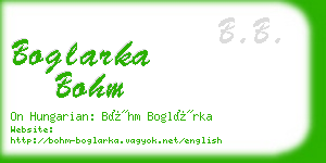 boglarka bohm business card